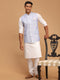 Vastramay Men's Lavender Jacquard Nehru Jacket with Kurta Pyjama Set
